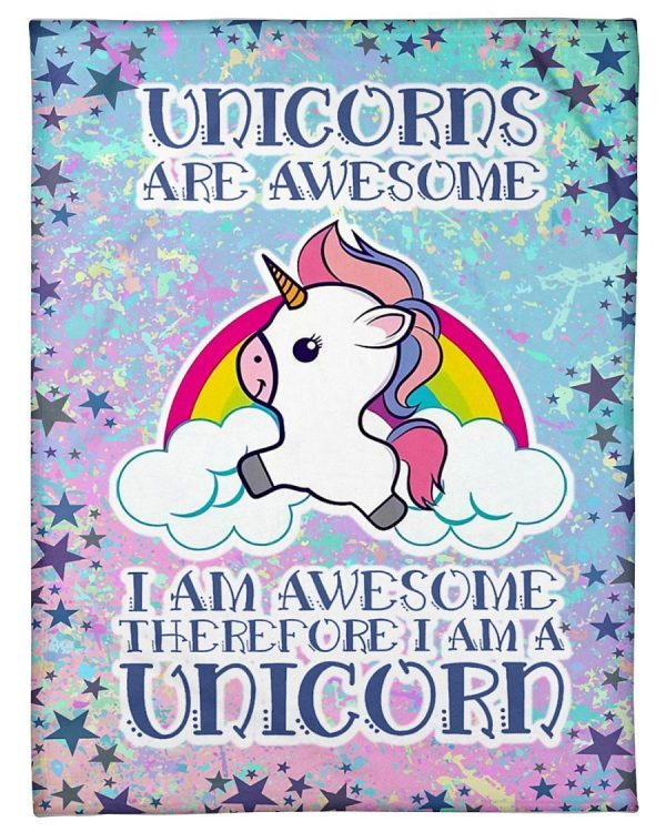 Cute Unicorn Are Awesome Blanket