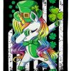 Dabbing Unicorn Irish American Flag Blanket