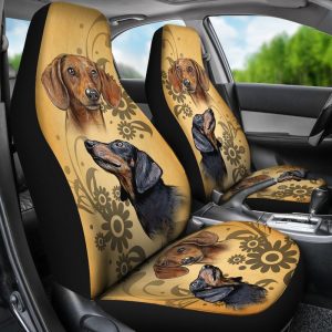 Dachshund Car Seat Covers Custom Vintage Dog Car Interior Accessories