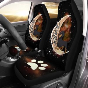 Dachshund Car Seat Covers I Love You To The Moon and Back Gift Idea