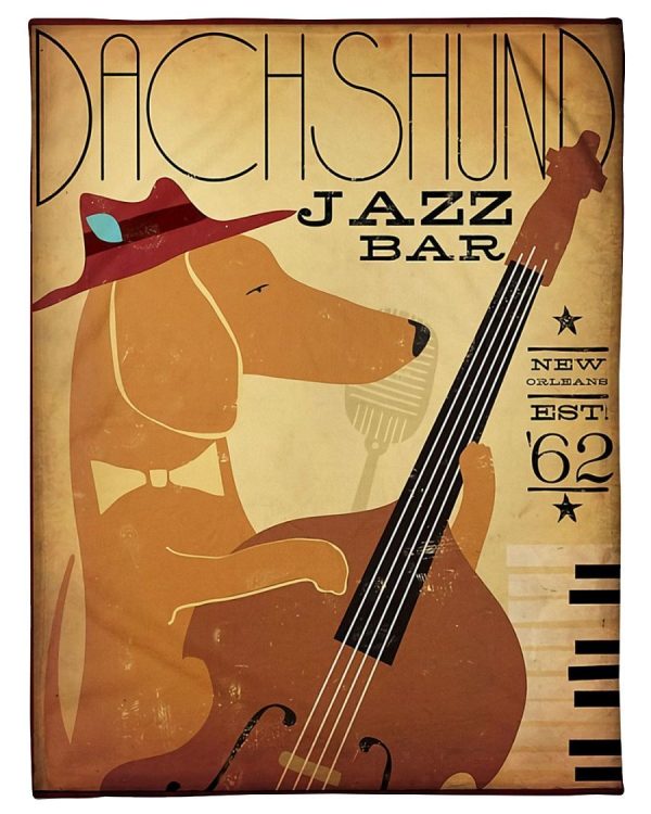 Dachshund Jazz Bar New Orleans Blanket