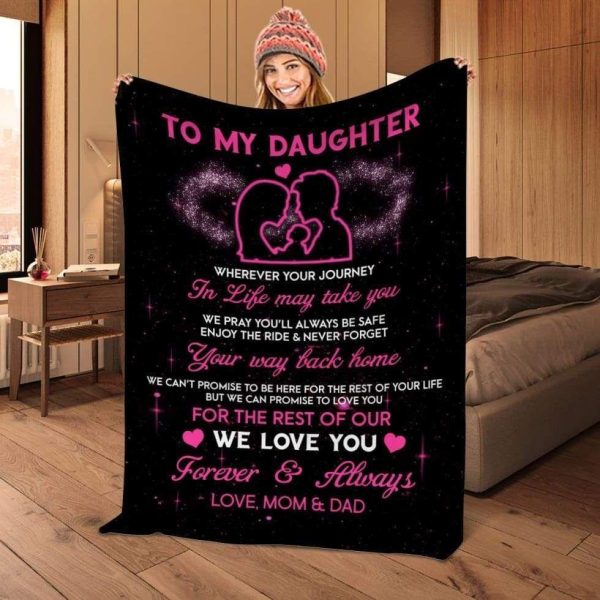 Dad Gift For Daughter We Love You Forever And Always Throw Blanket