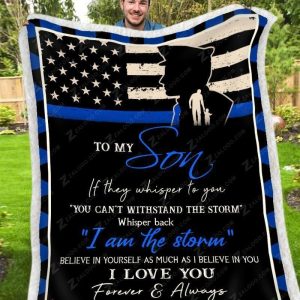 Dad Gift To Son I Love You Forever And Always Police Blanket