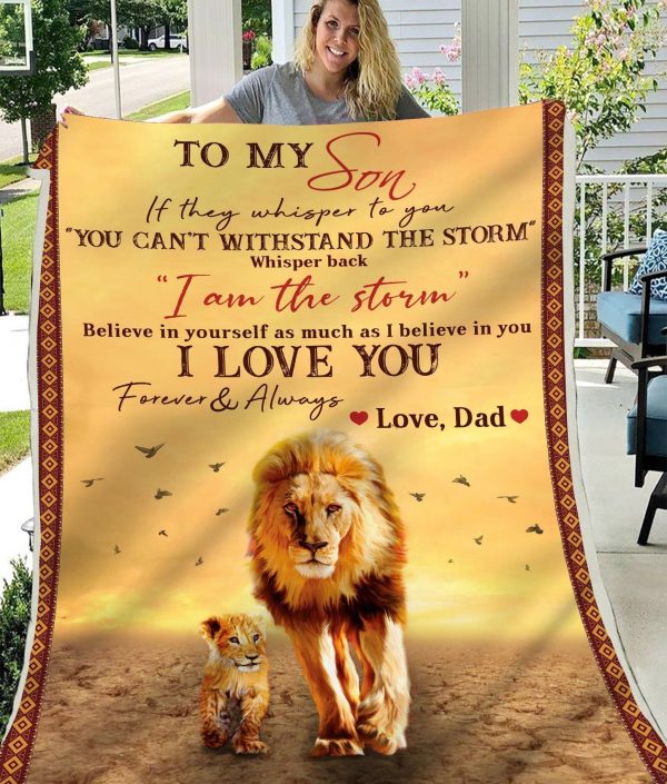 Dad Giving Son  Love You Always And Forever Blanket