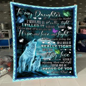 Dad To Daughter – Wolf – I Hugged This  – Blanket