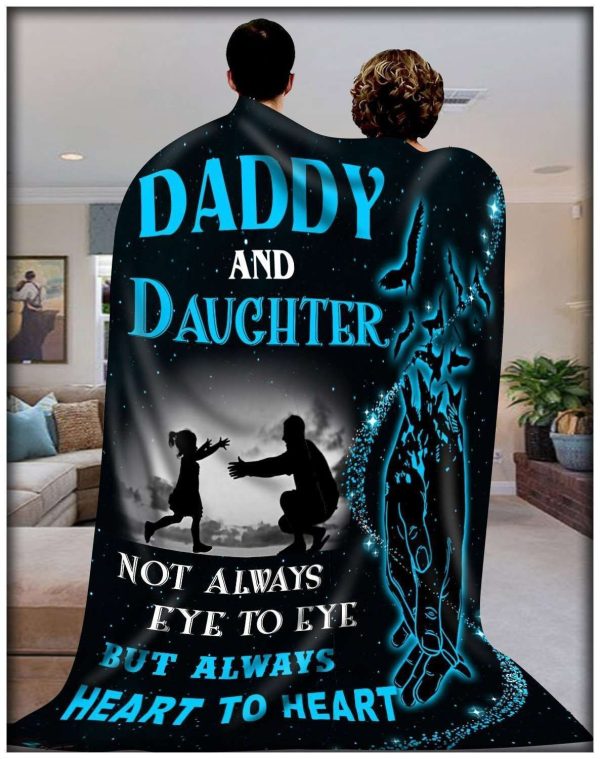 Daddy And Daughter Always Heart To Heart  Giving Family Blanket