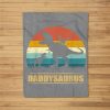 Daddy Dinosaur Daddysaurus 2 Kids Father’S Day Gift For Dad Fleece Blanket