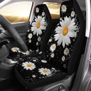 Daisy Car Seat Covers Custom Floral Car Interior Accessories