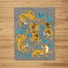 Dancing Tiger Cartoon Graphic Fleece Blanket