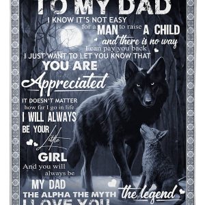 Daughter Gift For Dad I’ll Always Be Your Little Girl Blanket