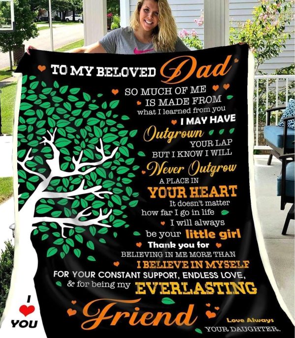 Daughter Giving Dad  Thank You For Believing In Me Blanket