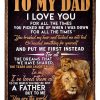 Daughter To Dad I Love You Gift For Dad Blanket