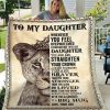 Daughter  – From Dad To My Daughter Always Remember You Are Braver Than You Think Stronger Than You Seem Loved More Than You Know Blanket