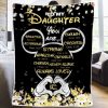 Daughter  – To My Daughter You Are Beautiful Victorious Strong Amazing Always Loved Blanket