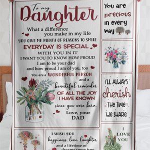 Daughter  – To My Daughter You Give Me Plenty Of Reasons To Smile Everyday Is Special With You In It Blanket