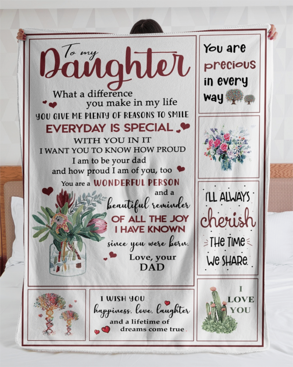 Daughter  – To My Daughter You Give Me Plenty Of Reasons To Smile Everyday Is Special With You In It Blanket