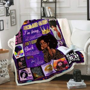 December Girl Black Queen Quilt Blanket PN262Qv7 250195