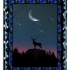 Deer In The Mountain And Moon Blanket