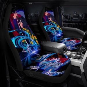 Demon Slayer Giyuu Water Breathing Car Seat Covers Custom Anime Car Accessories