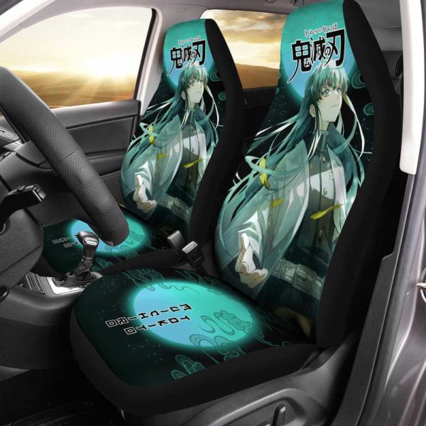 Demon Slayer Muichiro Tokito Seat Covers For Car Custom Anime Car Accessories