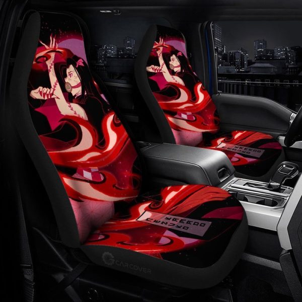 Demon Slayer Nezuko Car Seat Covers Custom Blood Demon Art Anime Car Accessories