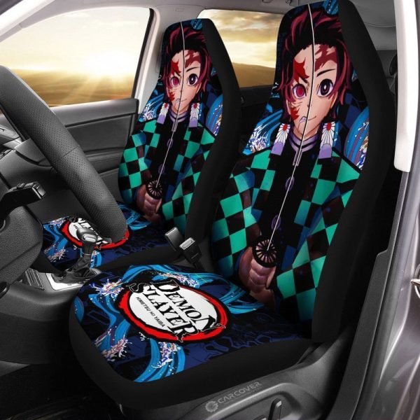 Demon Slayer Tanjiro Seat Covers For Car Custom Face Anime Car Accessories