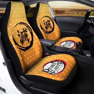 Demon Slayer Zenitsu Uniform Car Seat Covers Custom Anime Car Accessories