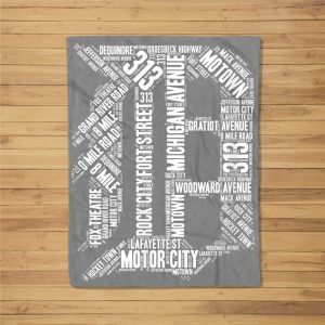 Detroit Graphic D Fleece Blanket