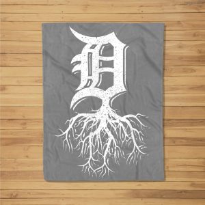 Detroit Roots Michigan American Born Rooted American Gifts Fleece Blanket