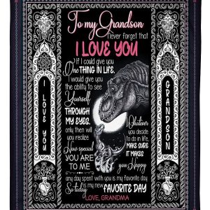 Dinosaur Grandma Gifts For Grandson Never Forget That I Love You Blanket