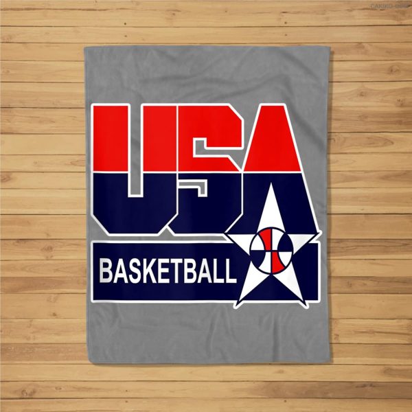 Distressed Retro 1990S Usa United States Basketball Team Fleece Blanket