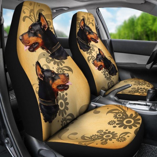 Doberman Car Seat Covers Custom Vintage Car Accessories For Dog Lovers