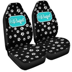 Dog Kitty Paw Car Seat Covers Custom Personalized Name Car Accessories