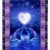 Dolphin Couple In The Night Special Custom Design For Lovers Blanket