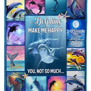 Dolphin Make Me Happy Blanket