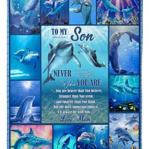 Dolphin To My Son Never Forget Blanket