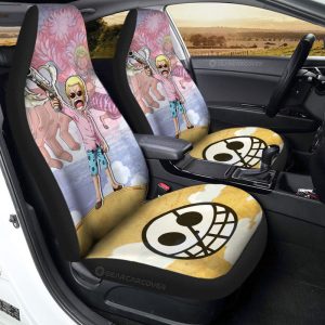 Donquixote Doflamingo Car Seat Covers Custom One Piece Map Anime Car Accessories