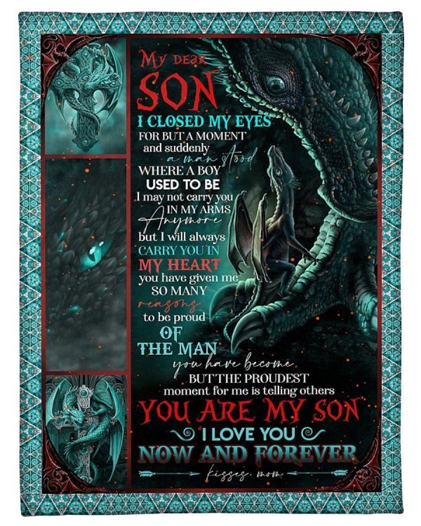 Dragon Love Message Of Mom To Son Trending For Family Blanket