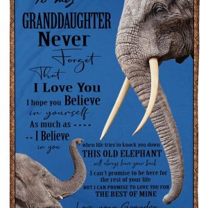 Elephant Grandpa Hopes Granddaughter To Believe In Himself Blanket