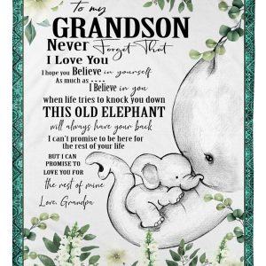 Elephant Grandpa Hopes Grandson To Always Believe In Himself Blanket