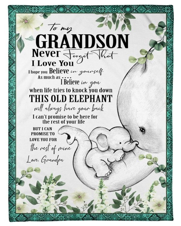 Elephant Grandpa Hopes Grandson To Always Believe In Himself Blanket