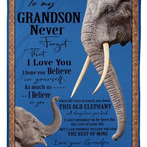 Elephant Grandpa Hopes Grandson To Believe In Himself Blanket