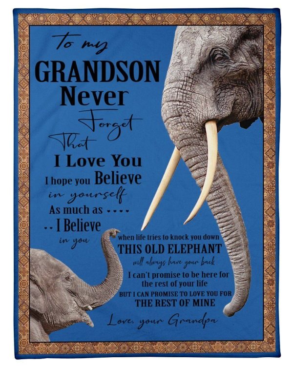 Elephant Grandpa Hopes Grandson To Believe In Himself Blanket