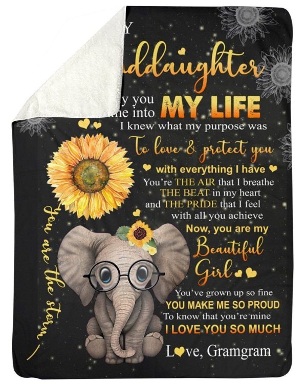 Elephant Lovely Message From Gramgram Gifts For Granddaughters Blanket