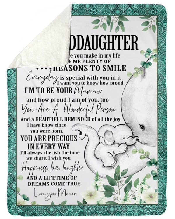 Elephant Lovely Message From Mamaw Gifts For Granddaughters Blanket