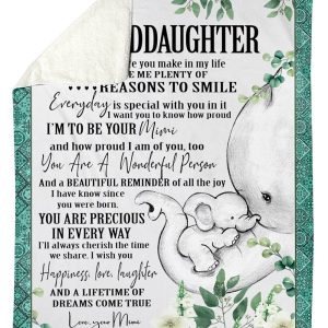 Elephant Lovely Message From Mimi Gifts For Granddaughters Blanket