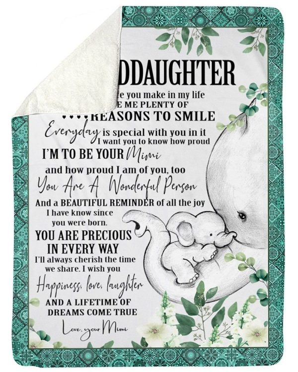 Elephant Lovely Message From Mimi Gifts For Granddaughters Blanket