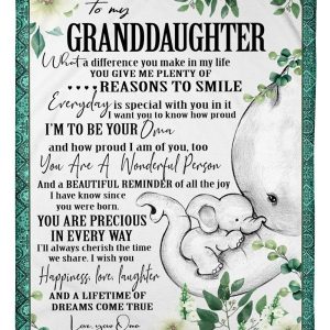 Elephant Lovely Message From Oma For Granddaughters Blanket