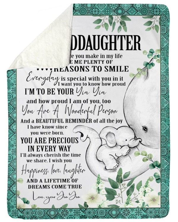 Elephant Lovely Message From Yia Yia For Granddaughters Blanket