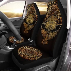 Elephant Mandala Car Seat Covers Custom Yoga Car Accessories